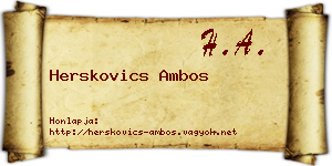 Herskovics Ambos névjegykártya